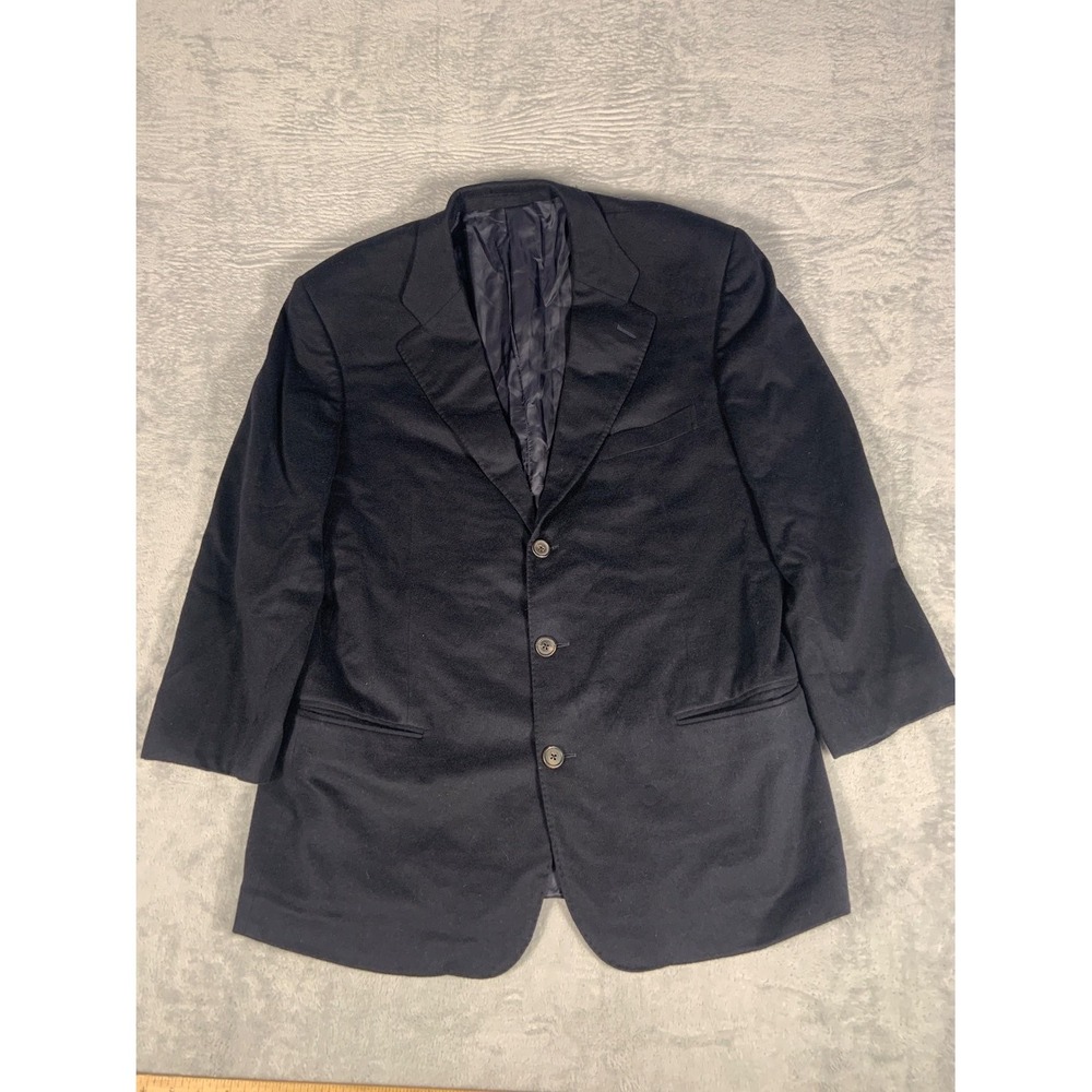 Ermenegildo Zegna Neiman Marcus Men Navy Blue Pure Cashmere 3-Button Blazer Coat